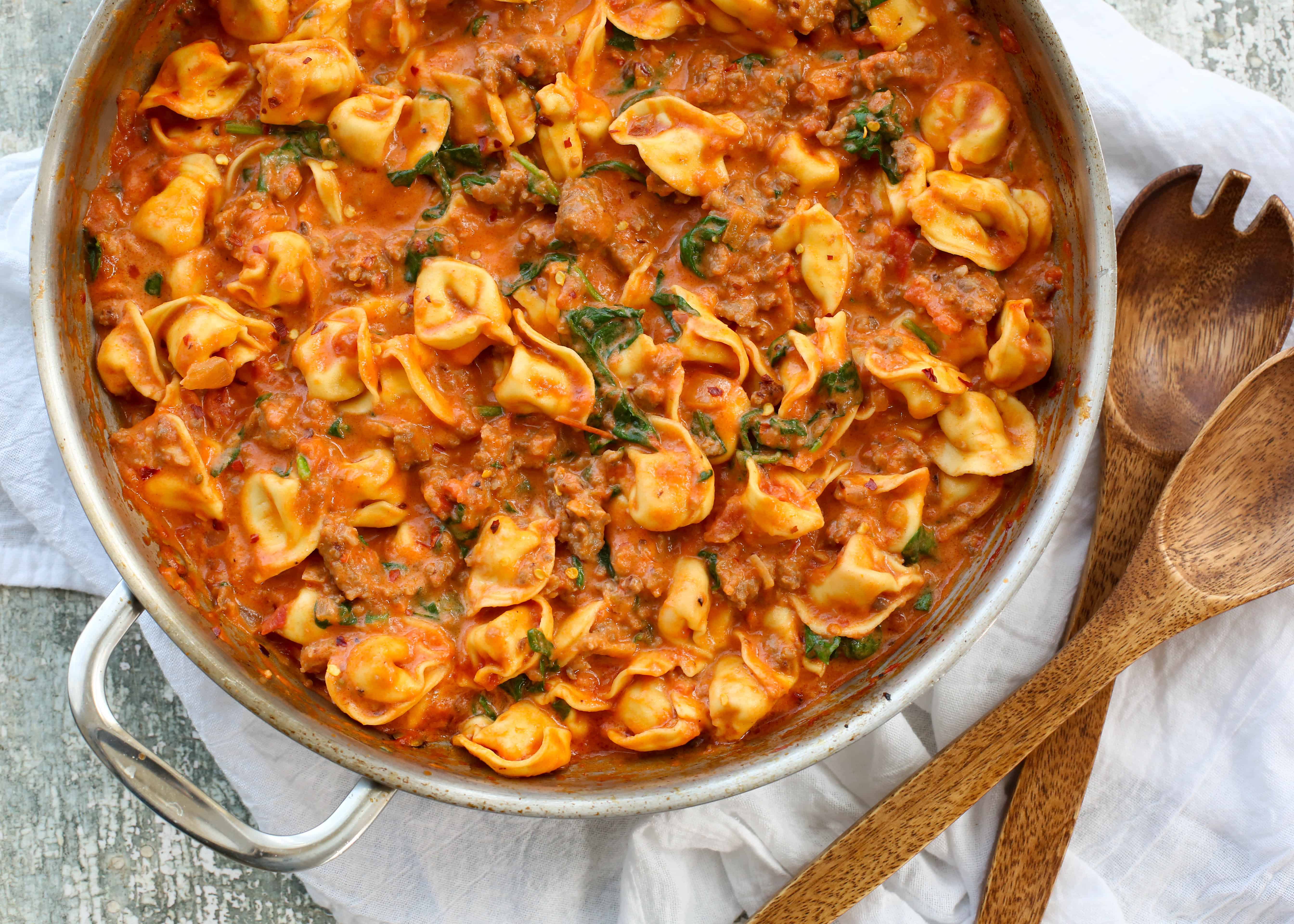 Irresistible Sausage Tortellini Spinach with Secret Creamy Twist